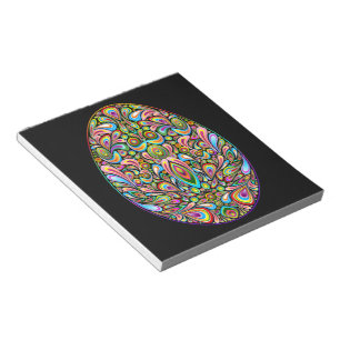 Easter Egg Psychedelic Design Kids Organic T-Shirt Notepad