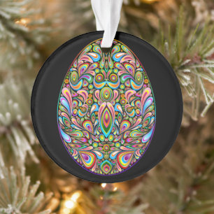 Easter Egg Psychedelic Design Kids Organic T-Shirt Ornament