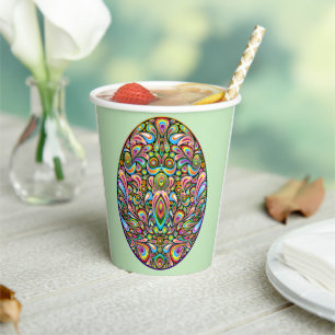 Easter Egg Psychedelic Design Kids Organic T-Shirt Paper Cups