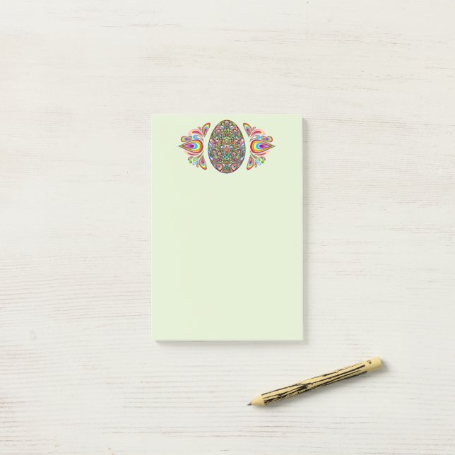 Easter Egg Psychedelic Design Kids Organic T-Shirt Post-it Notes (On Desk)