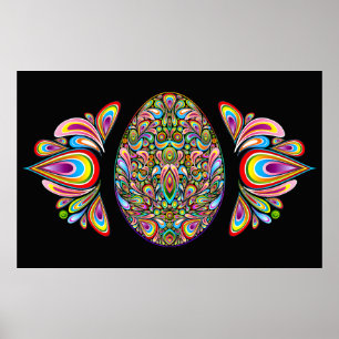 Easter Egg Psychedelic Design Kids Organic T-Shirt Poster