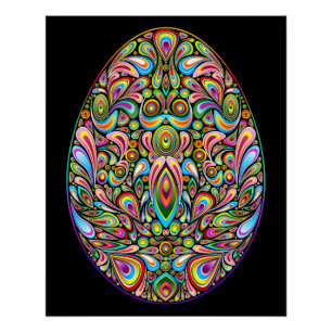 Easter Egg Psychedelic Design Kids Organic T-Shirt Poster