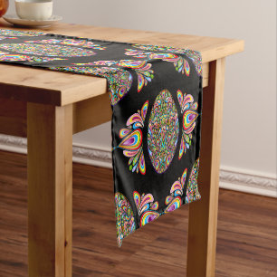Easter Egg Psychedelic Design Kids Organic T-Shirt Short Table Runner