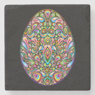 Easter Egg Psychedelic Design Kids Organic T-Shirt Stone Coaster