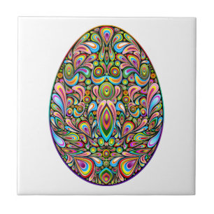 Easter Egg Psychedelic Design Kids Organic T-Shirt Tile