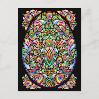 Easter Egg Psychedelic Design Postcard