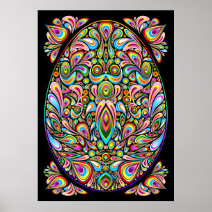 Easter Egg Psychedelic Design Poster