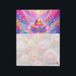 Easter Egg Rafting in Paradise Notepad<br><div class="desc">This happy Easter Egg is living his best life on a flower raft in a magical valley. 

This design is optimized for a standard notepad. Please contact me if you would like to put it on a different size notepad,  or another product!</div>