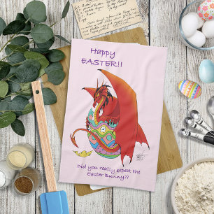 Easter Egg Red Dragon Kitchen Towel