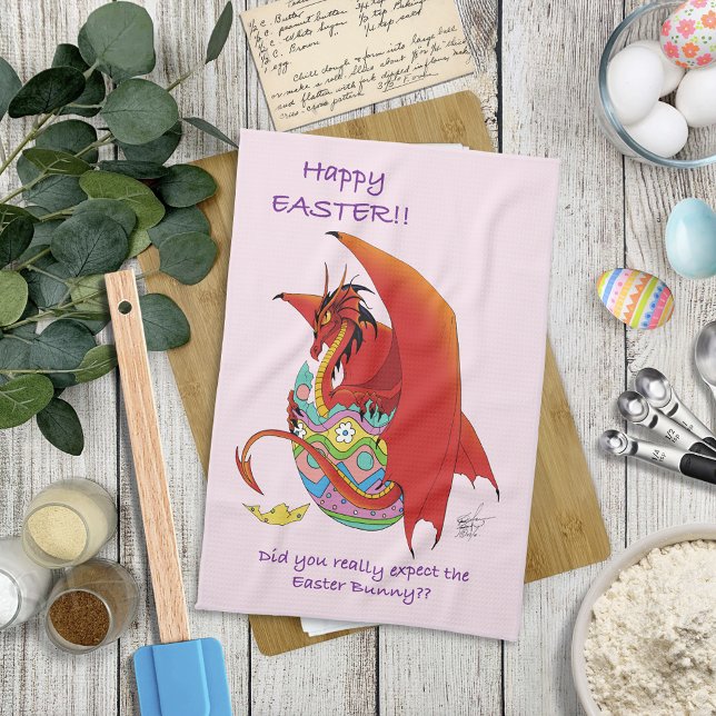 Easter Egg Red Dragon Kitchen Towel (Creator Uploaded)