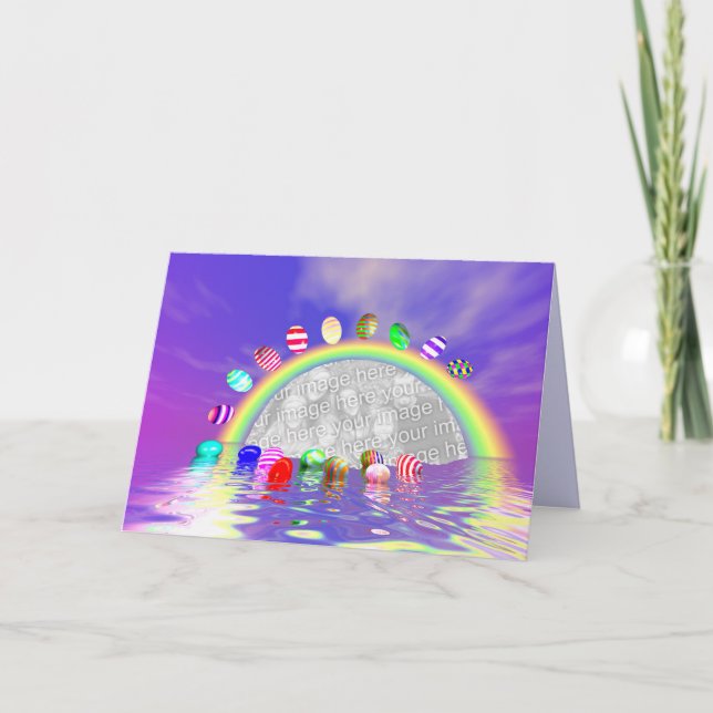 Easter Egg Ride (photo frame template) Holiday Card (Front)
