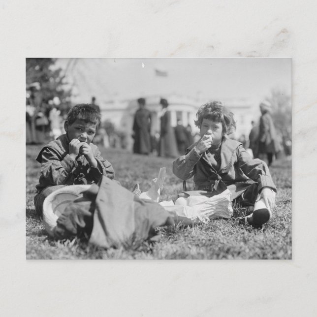Easter Egg Roll White House 1911 Holiday Postcard (Front)