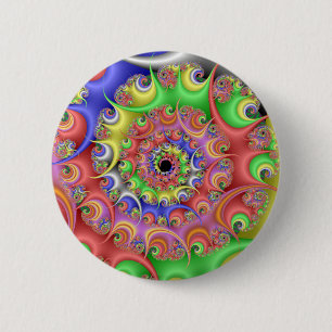 Easter Egg Spiral Fractal 2 Inch Round Button