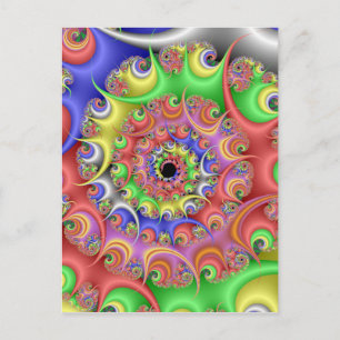 Easter Egg Spiral Fractal Holiday Postcard