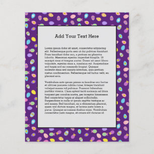 Easter Egg Style Purple Background Art Pattern Flyer