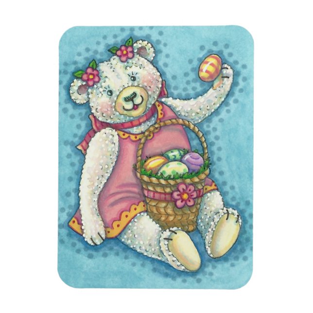 EASTER EGG TEDDDY BEAR MAGNET Rectangle (Vertical)