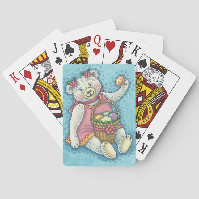 EASTER EGG TEDDY BEAR PLAYING CARDS Poker (Back)
