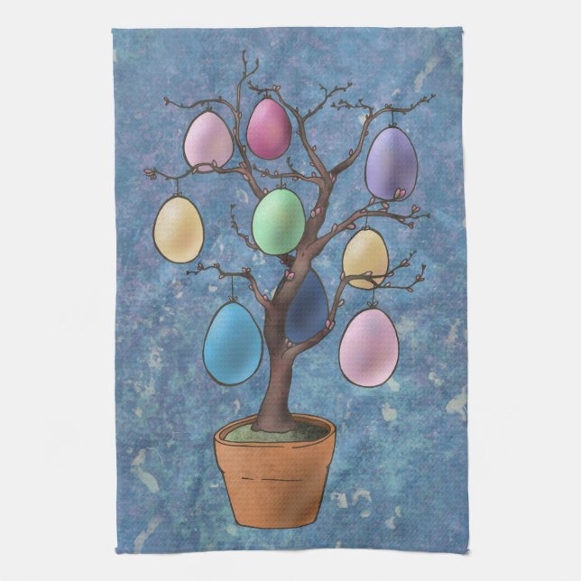 Easter Egg Tree Kitchen Towel (Vertical)