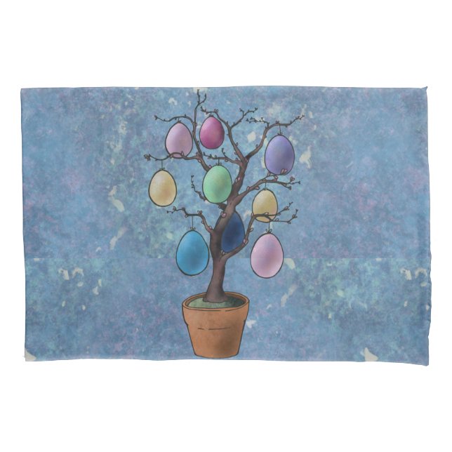 Easter Egg Tree Pillowcase (Front)