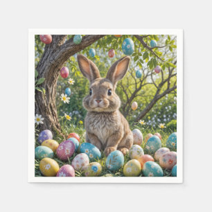 Easter Egg Tree With Bunny Napkin