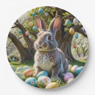 Easter Egg Tree With Bunny Paper Plate