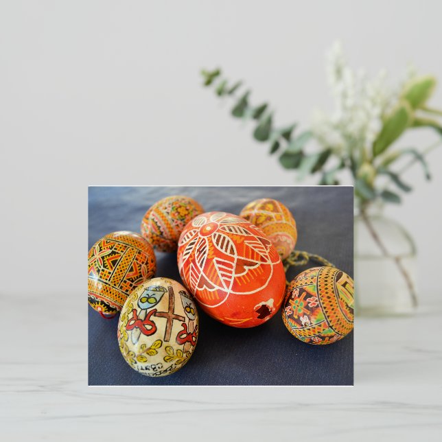  Easter Egg Ukraine Foil Holiday Postcard (Standing Front)