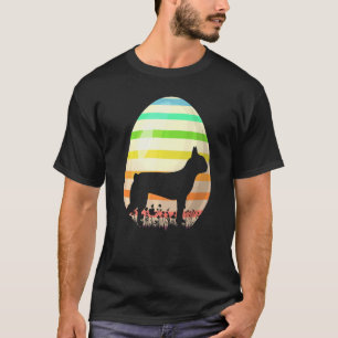 Easter Egg Vintage Style Boston Terrier Dog Easter T-Shirt