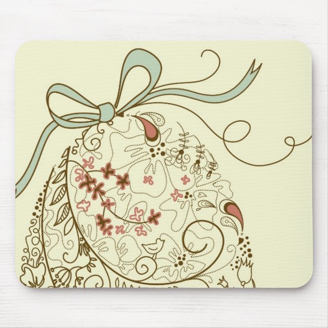 Easter Egg with Floral Elements Mouse Pad (Front)