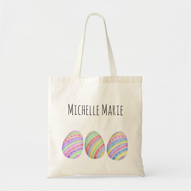Easter Egg with Name Tote Bag (Front)