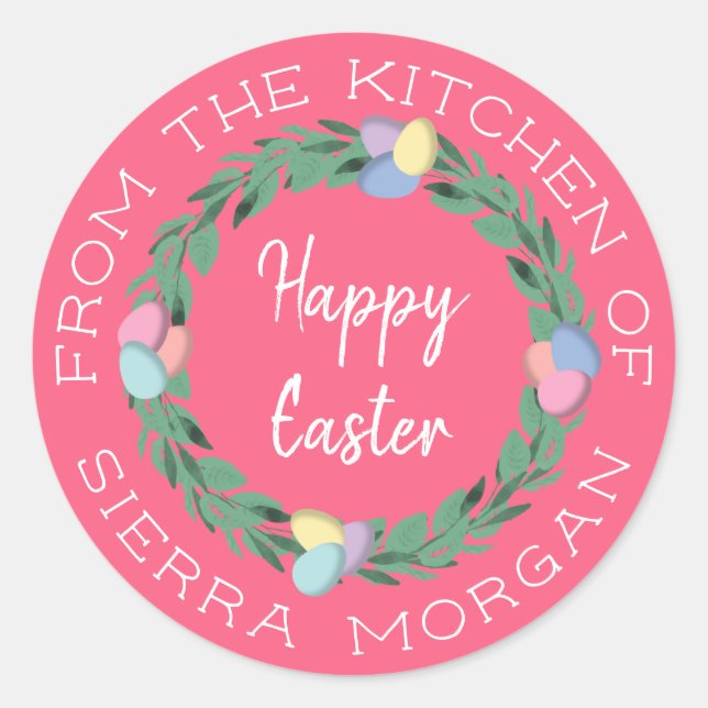 Easter Egg Wreath From The Kitchen Of Treats Label (Front)