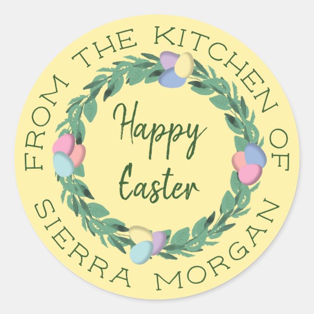 Easter Egg Wreath From The Kitchen Of Treats Label (Front)