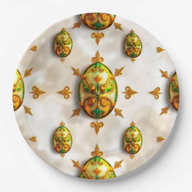 EASTER EGGS 3D ~ Decorated~  Paper Plate (Front)