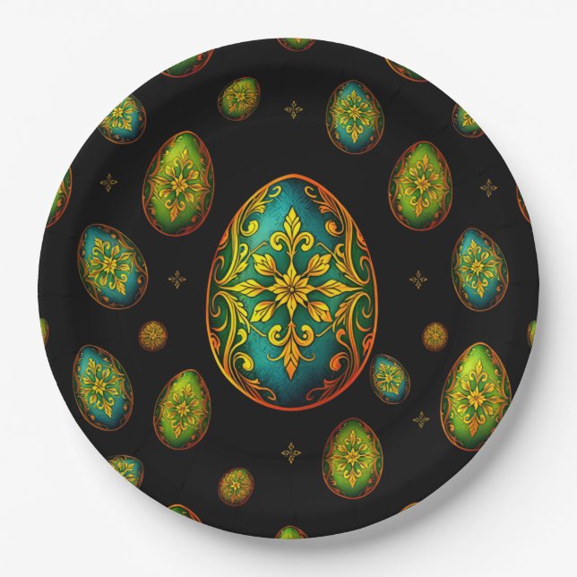 EASTER EGGS 3D ~ Decorated~  Paper Plate (Front)