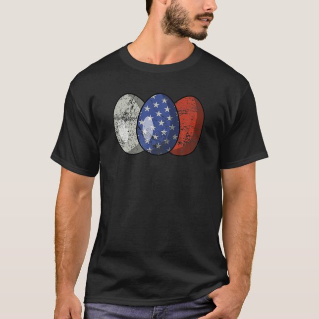 Easter Eggs American Flag - Patriotic Easter Day U T-Shirt (Front)