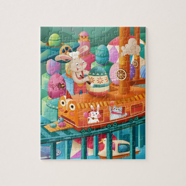 Easter Eggs and Bunnies Fantasy World Jigsaw Puzzle (Vertical)