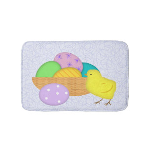 Easter Eggs And Chick Bath Mat