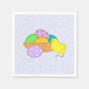 Easter Eggs And Chick Paper Napkins