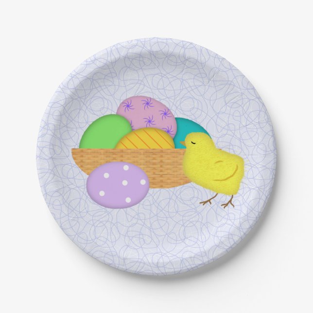 Easter Eggs And Chick Paper Plates (Front)