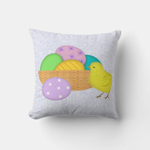 Easter Eggs And Chick Pillow