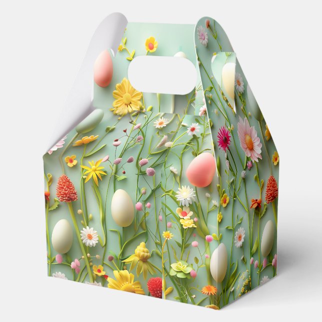 Easter Eggs and Flowers Favor Box (Front)
