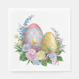 Easter Eggs and Flowers Napkin
