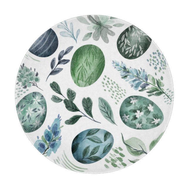 Easter Eggs and Foliage Cutting Board (Front)