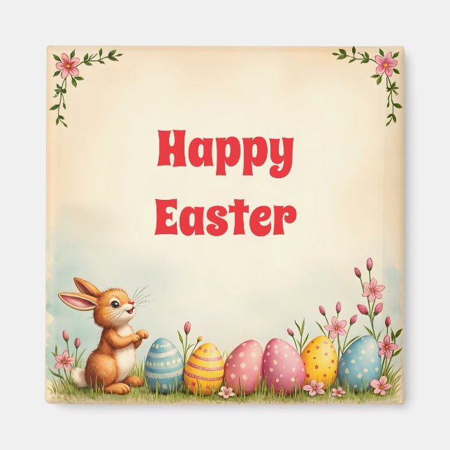 Easter Eggs And Little Rabbit Popular Collection Magnet (Front)