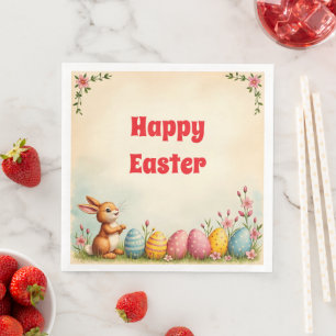 Easter Eggs And Little Rabbit Popular Collection Napkin