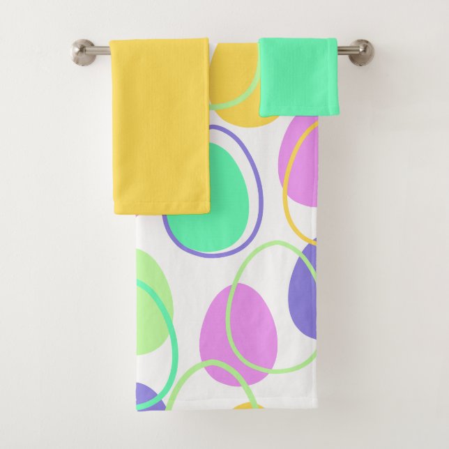 Easter Eggs and Outlines  Bath Towel Set (Insitu)