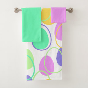 Easter Eggs and Outlines Bath Towel Set