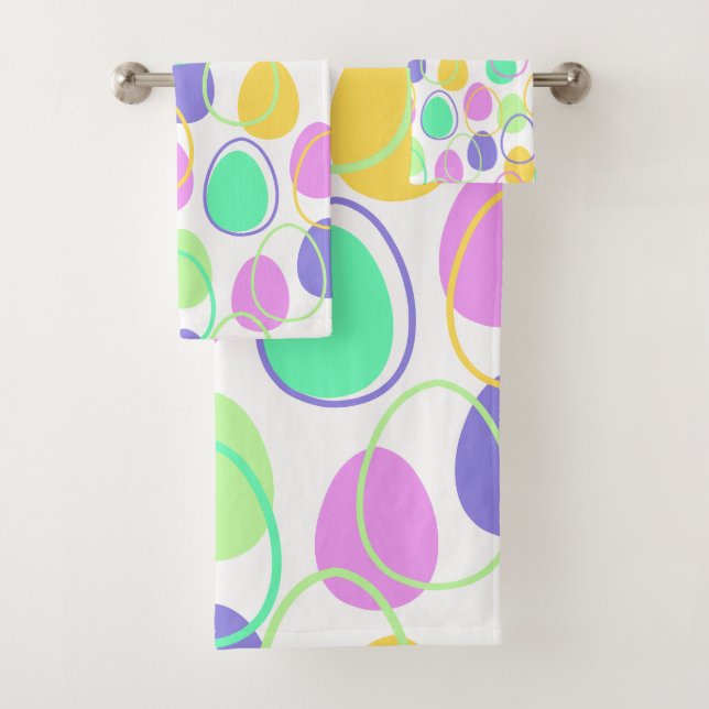 Easter Eggs and Outlines  Bath Towel Set (Insitu)