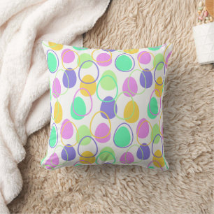 Easter Eggs and Outlines Throw Pillow