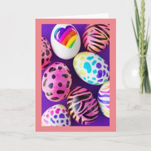 EASTER EGGS AND "WISHES FOR A HAPPY EASTER" HOLIDA HOLIDAY CARD