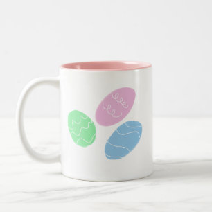 Easter Eggs Art Two-Tone Coffee Mug